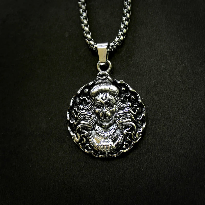 Men's Silver Chain with Hanuman Pendant