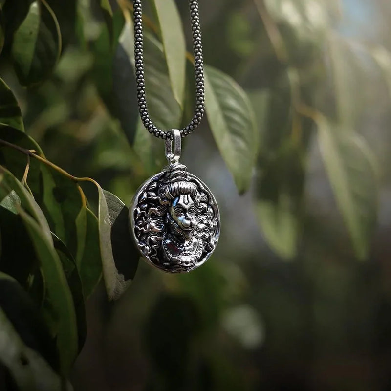 Men's Silver Chain with Hanuman Pendant